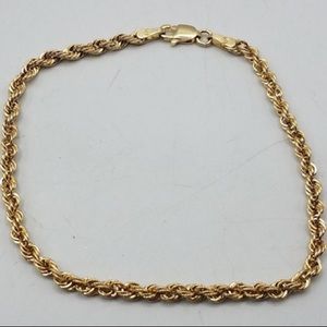 Preloved Solid 10K Rope Bracelet, Hollow